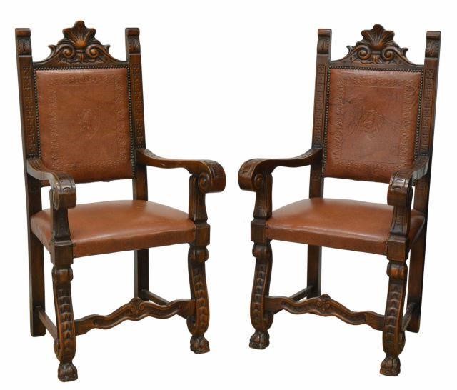 (2) RENAISSANCE REVIVAL WALNUT