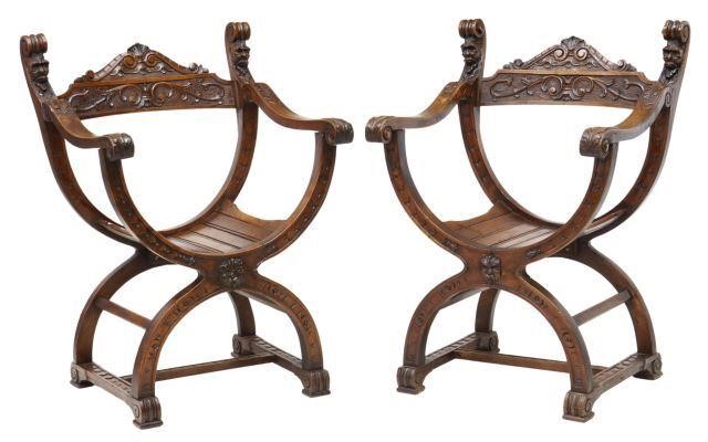 (2) RENAISSANCE REVIVAL WALNUT