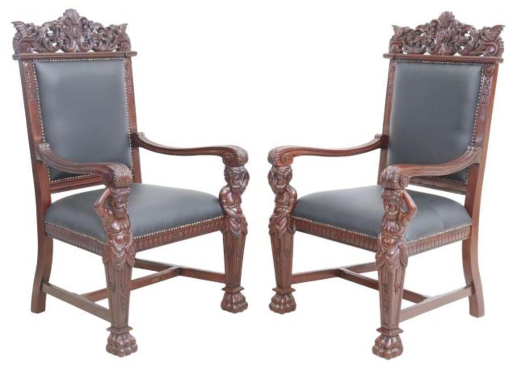 (2) RENAISSANCE STYLE CARVED