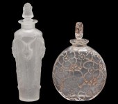 2 RENE LALIQUE CRYSTAL MOLDED