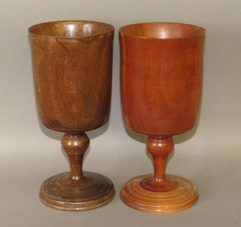 2 REPRODUCTION WOODEN CHALICES FROM