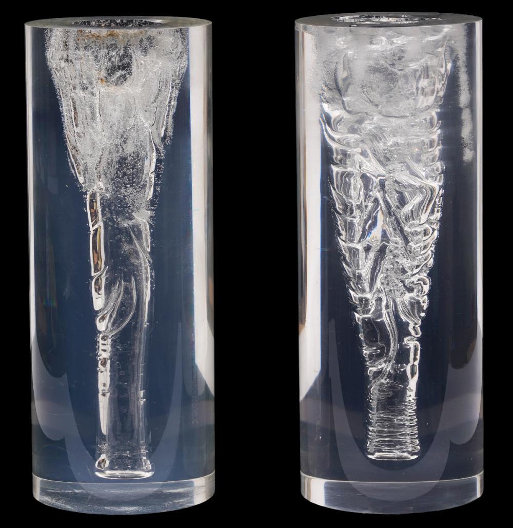 2 RETRO CYLINDRICAL ACRYLIC