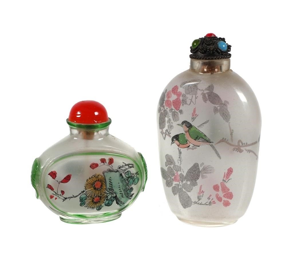 (2) REVERSE PAINTED SNUFF