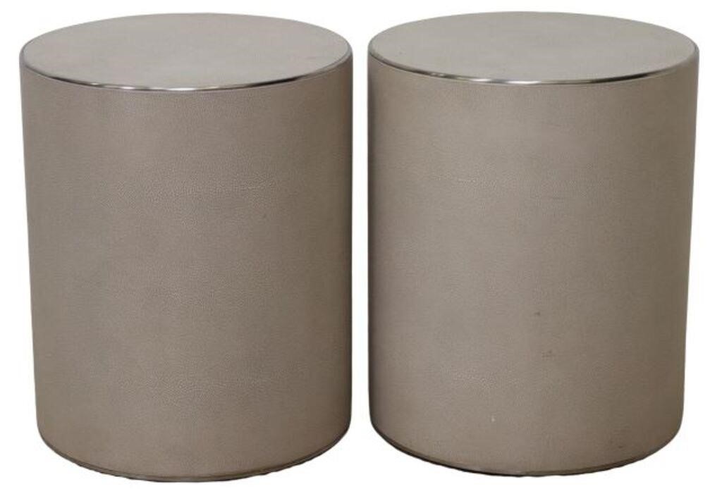 (2) RH (ATTR.) SHAGREEN CYLINDRICAL