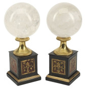 (2) ROCK CRYSTAL SPHERES ON BO