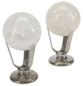 (2) ROCK CRYSTAL SPHERES ON CH