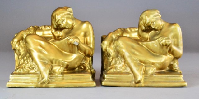 (2) Rookwood Bookends of Woman