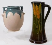2 ROSEVILLE CARNELIAN VASE WEL