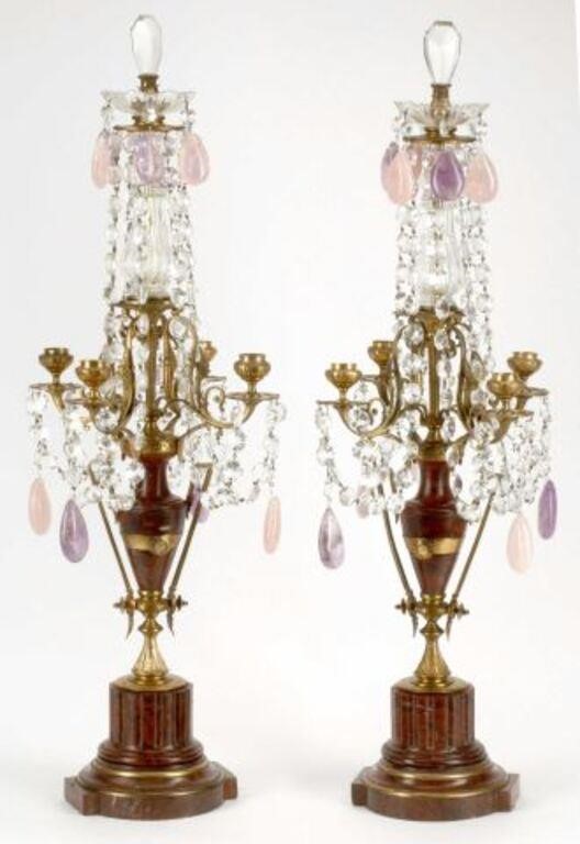 (2) ROUGE MARBLE, BRONZE &