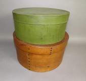 2 ROUND BENTWOOD PANTRY BOXESc