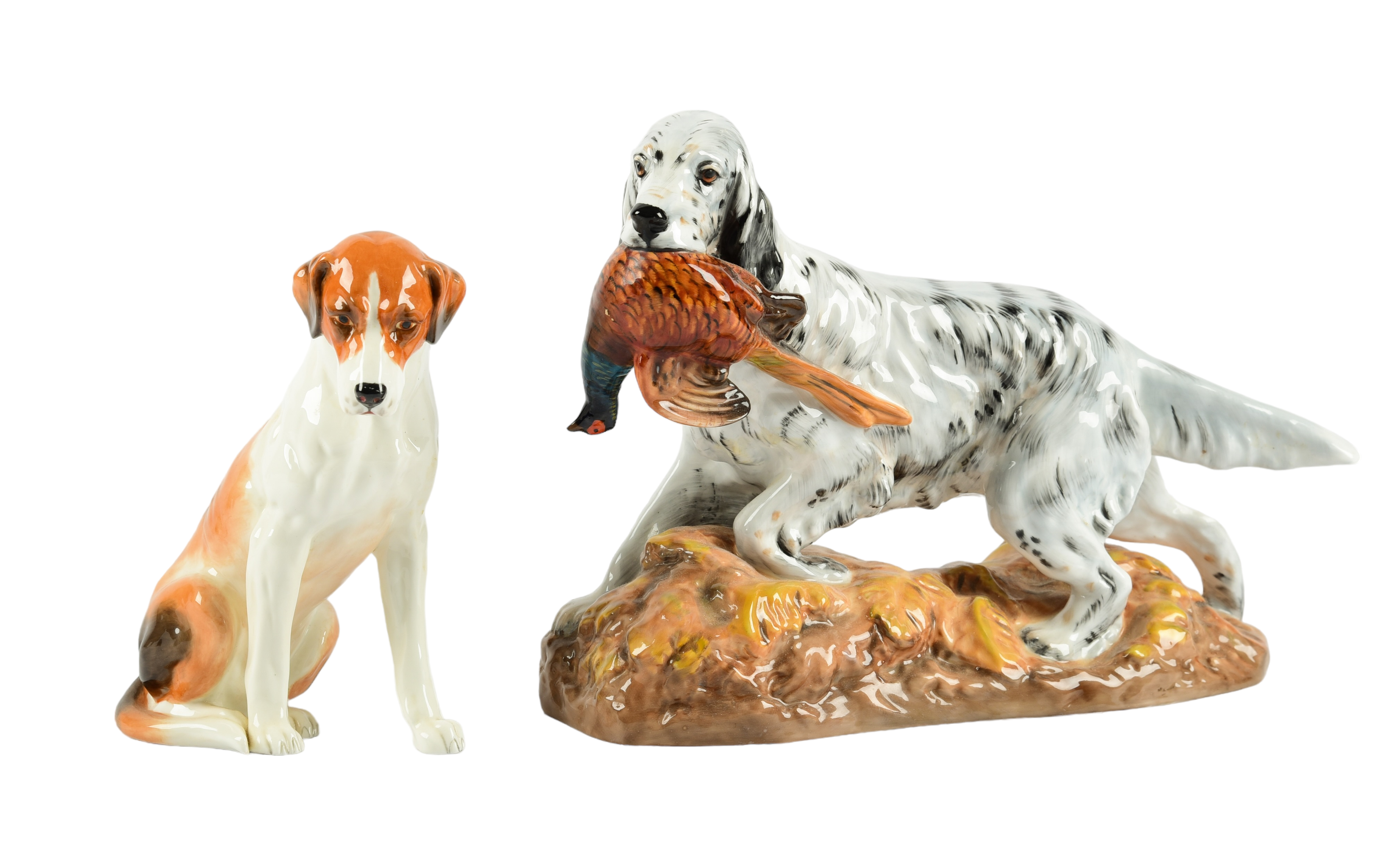 (2) Royal Doulton and Worcester Dog
