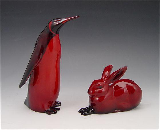 2 ROYAL DOULTON FLAMBE ANIMAL