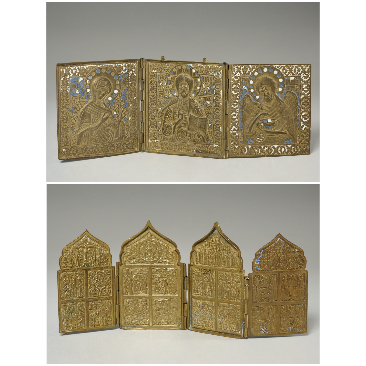 (2) RUSSIAN BRONZE FOLDING TRAVEL