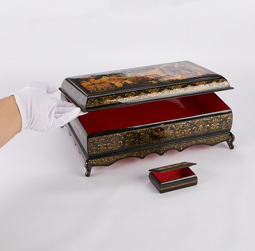 2 RUSSIAN LACQUER BOXESGroup of two