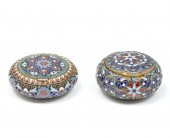 2 RUSSIAN SILVER GILT CLOISONN