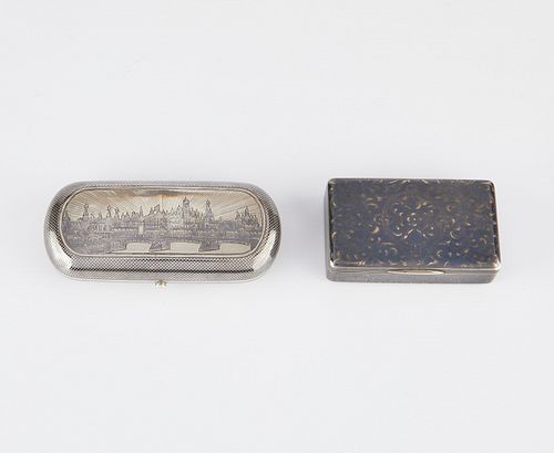 2 RUSSIAN SILVER NIELLO CASES