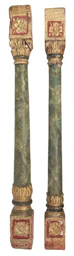 (2) RUSTIC CARVED PARCEL GILT