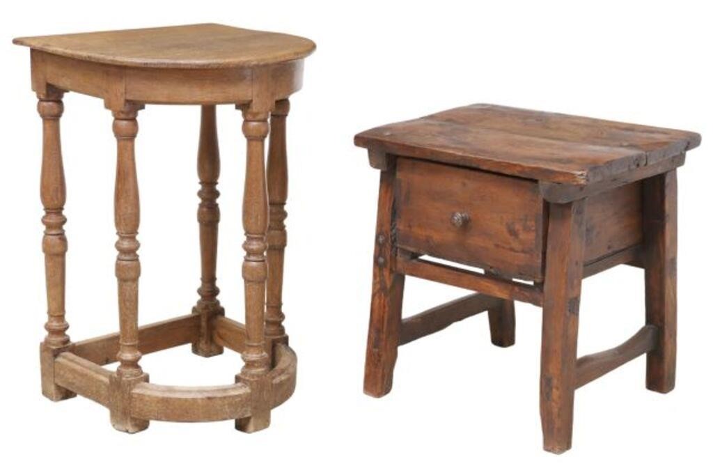 (2) RUSTIC CONTINENTAL SIDE TABLE &