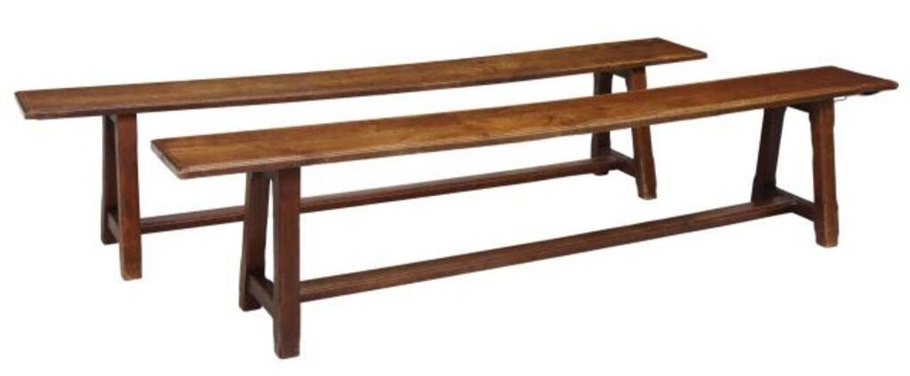 (2) RUSTIC LONG OAK TRESTLE