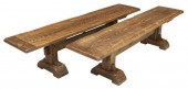 (2) RUSTIC PINE TRESTLE BENCHE