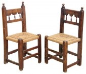 (2) RUSTIC SPANISH RUSH-SEAT S