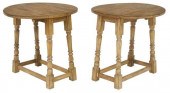 (2) RUSTIC WOOD DROP LEAF SIDE
