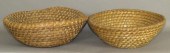 2 RYE STRAW BASKETSca. 19th-ea