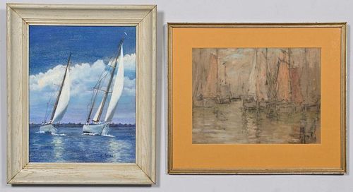 2 SAILBOAT THEMED PASTEL