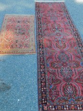 2 SAROUK RUGS - RUNNER & SCATT