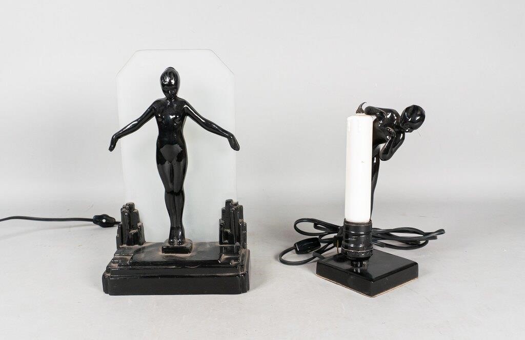 2 SARSAPARILLA ART DECO FIGURAL