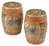 (2) SATSUMA STYLE CERAMIC GARD
