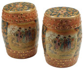 (2) SATSUMA-STYLE CERAMIC GARD