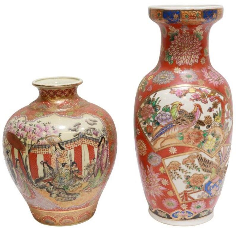 (2) SATSUMA STYLE PARCEL GILT
