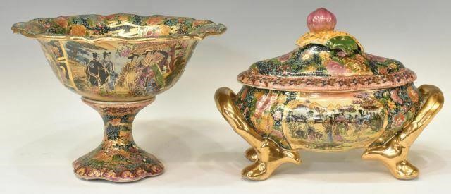 (2) SATSUMA STYLE PARCEL-GILT