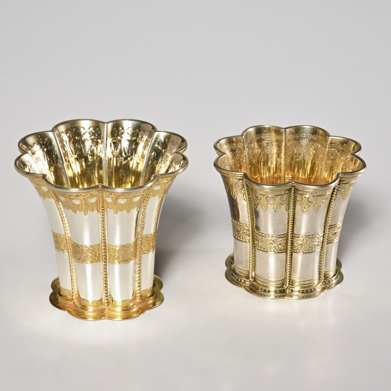 (2) SCANDINAVIAN GILT SILVER