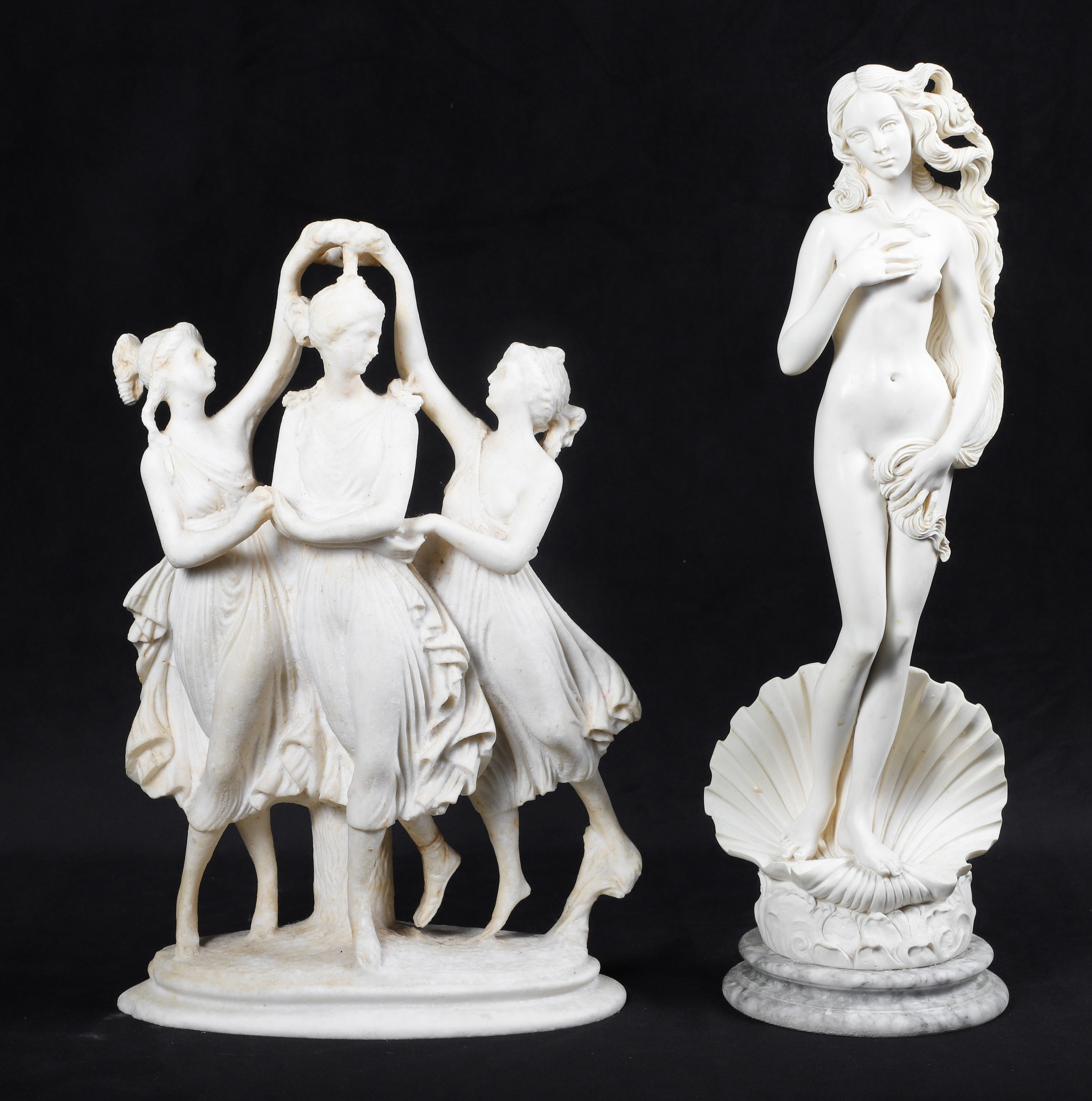(2) Sculptures, Three Graces and