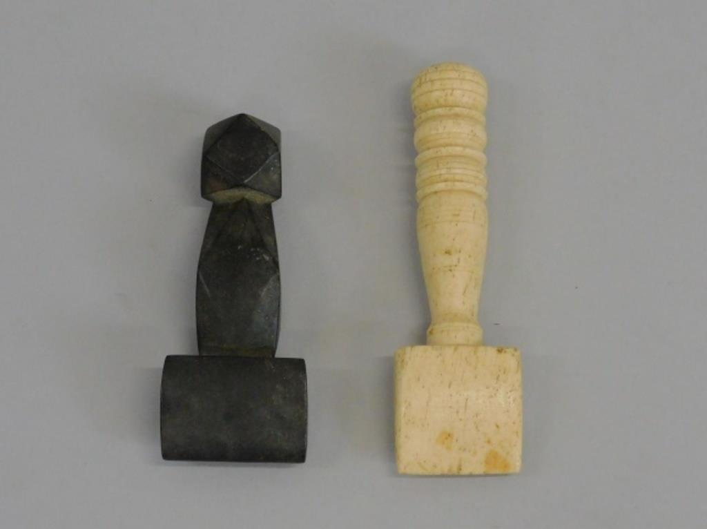 (2) SEAM RUBBERS. 19TH CENTURY.