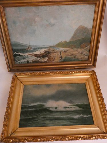 2 SEASCAPE PAINTINGSLot of 2 old