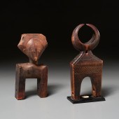 (2) SENUFO HEDDLE PULLEYS, EX.