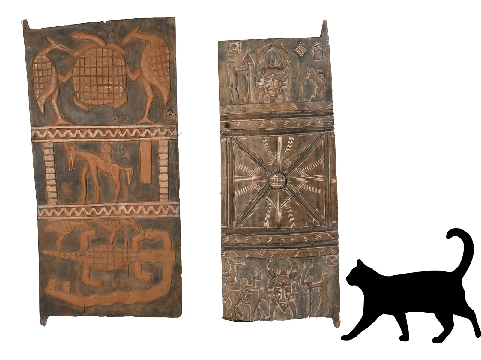 2 SENUFO TRIBE HUT DOORS - IVORY