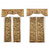 (2) SETS ANTIQUE SILK CREWELWO