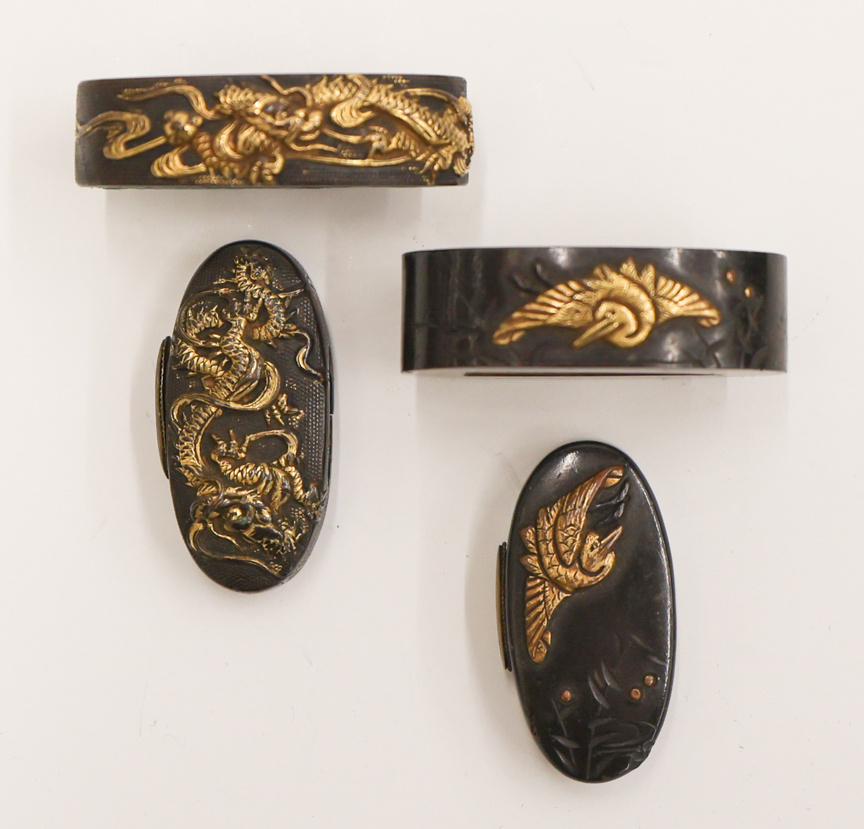 2 Sets Japanese Shakudo Fuchi &