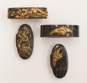 2 Sets Japanese Shakudo Fuchi