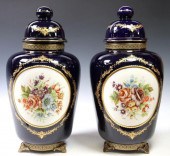(2) SEVRES STYLE GILT PORCELAI