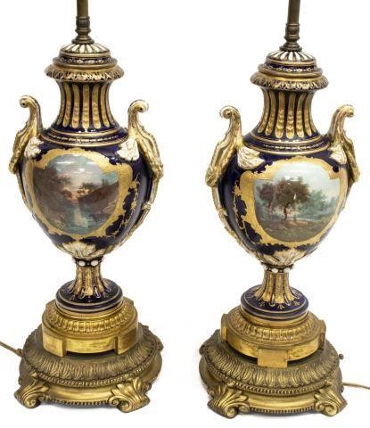 2) SEVRES STYLE HAND-PAINTED