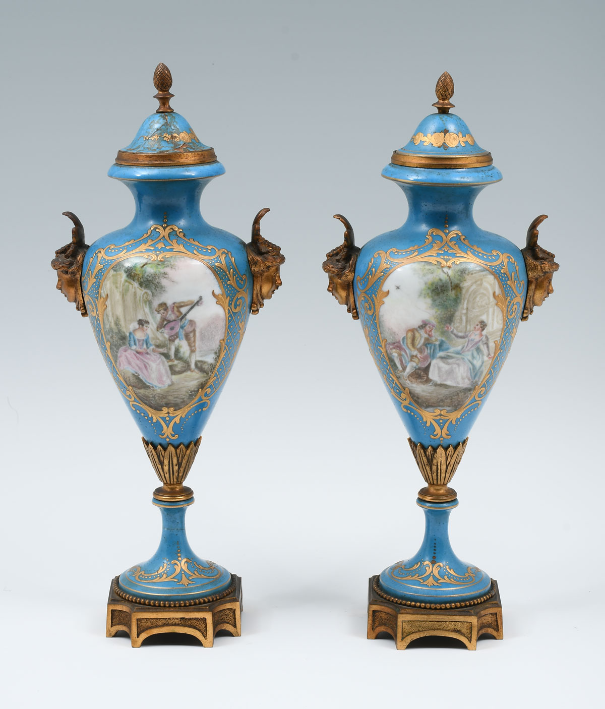 2 SEVRES STYLE ORMOLU MOUNTED