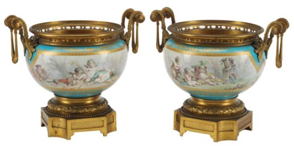 2) SEVRES STYLE ORMOLU-MOUNTED