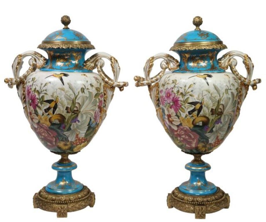 (2) SEVRES STYLE ORMOLU