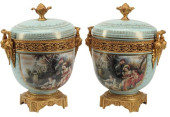 (2) SEVRES STYLE ORMOLU-MOUNTE