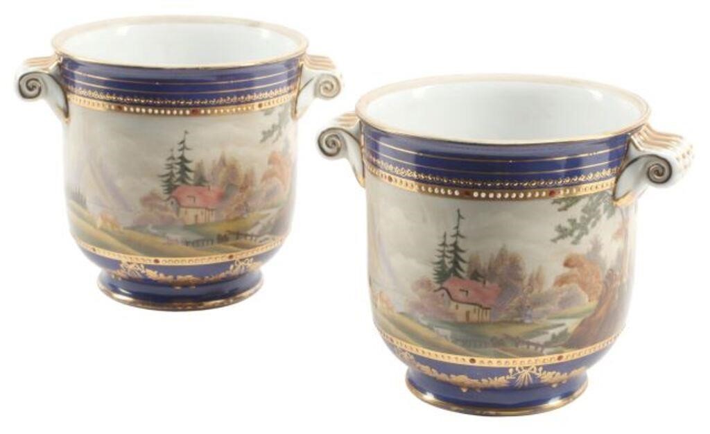 (2) SEVRES STYLE PARCEL GILT